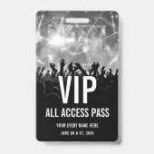 Konzert-Ticket VIP All Access Pass Schwarz Weiß Ausweis (Rückseite)