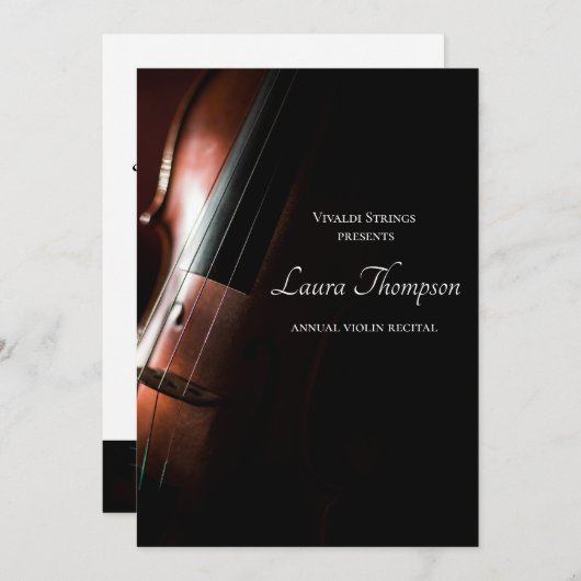 Konzert Violin Strings Erwägung Einladung (Vorne/Hinten)