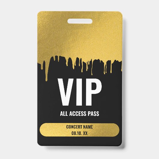 Konzertfestival VIP Individuelle Name Ausweis (Vorderseite)