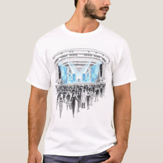 Konzerthalle mit holografischen Darstellern T-Shirt