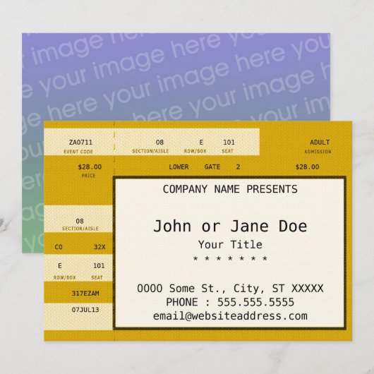 Konzertkarte (Vorne/Hinten)