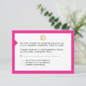 Konzertkarte Mitzvah UAWG Reply Card in Rosa Einladung (Stehend Vorderseite)