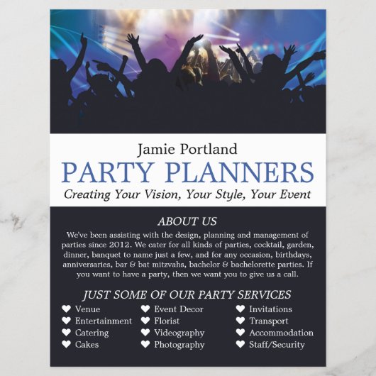 Konzertkreuz, Party-Event-Plannerwerbung Flyer (Vorne)