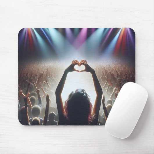 Konzertmauer mit Herz-förmigen Zeichen Mousepad (Mit Mouse)