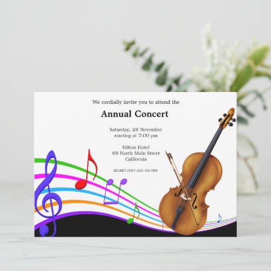 Konzertmusik Einladung (Stehend Vorderseite)