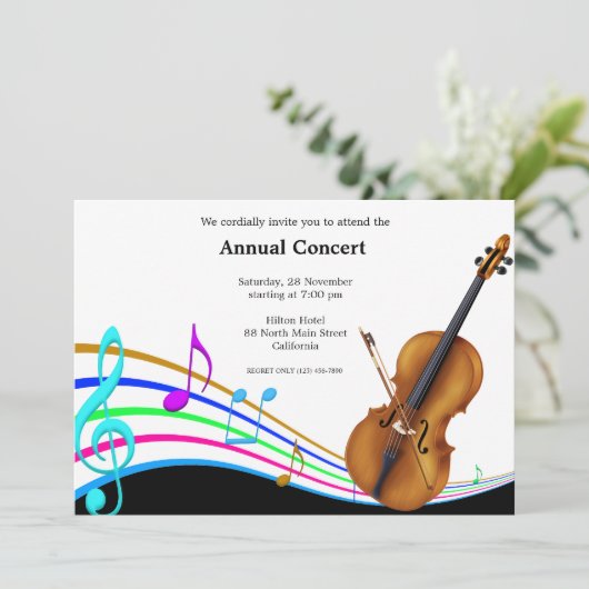 Konzertmusik Einladung (Stehend Vorderseite)