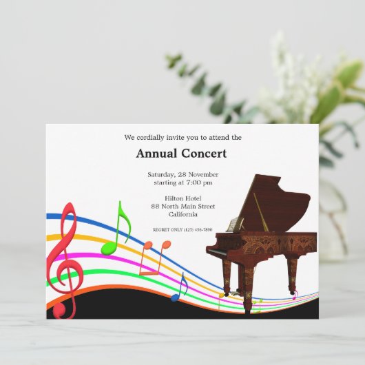 Konzertmusik Einladung (Stehend Vorderseite)