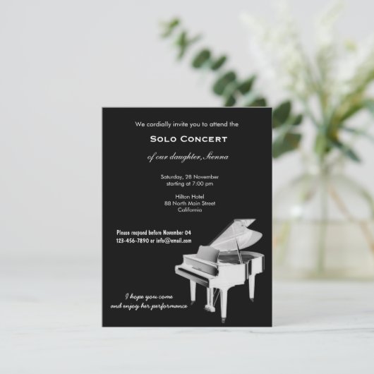 Konzertmusik Einladung (Stehend Vorderseite)