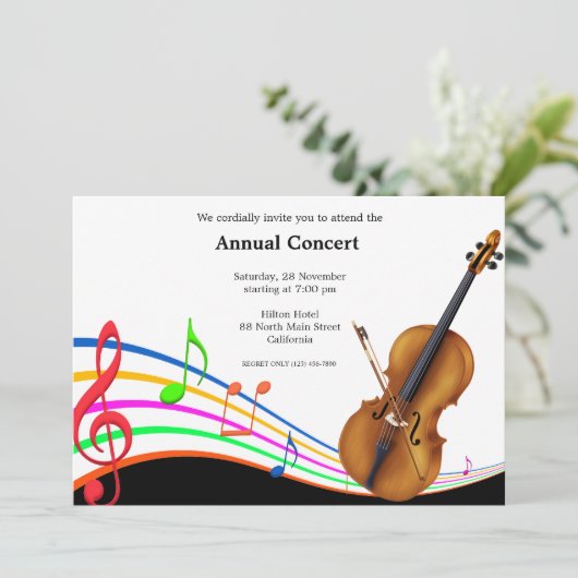 Konzertmusik Einladung (Stehend Vorderseite)