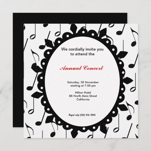 Konzertmusik Einladung (Vorne/Hinten)