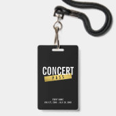 Konzertpass Musikfestival Modernes VIP-Abzeichen Ausweis (Vorderseite mit Lanyard)