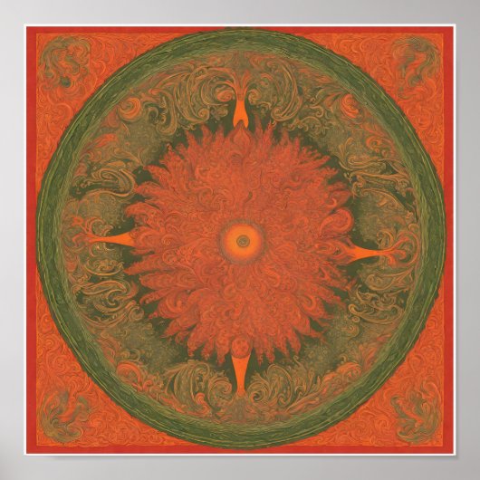 Konzertposter, psychedelischer Rock, Paisley, Rot Poster (Vorne)