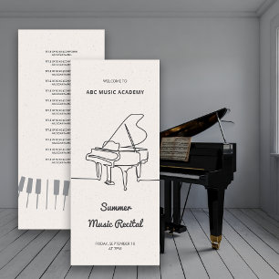 Konzertprogramm Liste mit Klaviermusik für Flügel Einladung