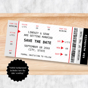 Konzertticket Musik Gig Einzigartige Hochzeit Save The Date