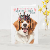 Kooikerhondje Queen for Day Funny Birthday Karte (Gelbe Blume)