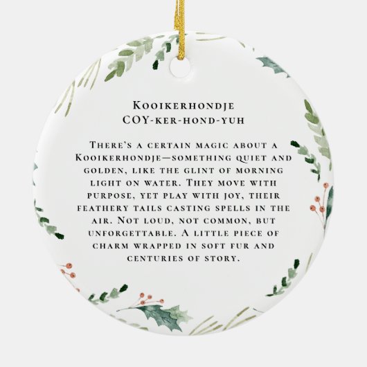 Kooikerhondje Watercolor Dog | Monogramm Keramik Ornament (Hinten)