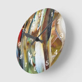 Kook Art abstract painting clock -  Wall Clock Runde Wanduhr (Winkel)