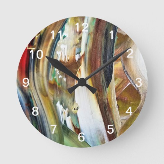 Kook Art abstract painting clock -  Wall Clock Runde Wanduhr (Vorderseite)