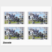 Kookaburas in meinem Fenster, Rechteckiger Aufkleber (Blatt)