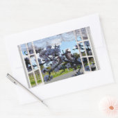 Kookaburas in meinem Fenster, Rechteckiger Aufkleber (Umschlag)