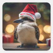 "Kookaburas' Weihnachtsjubiläum" Quadratischer Aufkleber (Vorderseite)