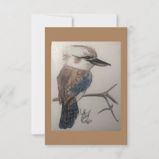 Kookaburra, aussie bird, Australien, lachender Vog Dankeskarte (Vorderseite)