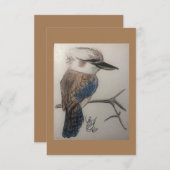 Kookaburra, aussie bird, Australien, lachender Vog Dankeskarte (Vorne/Hinten)