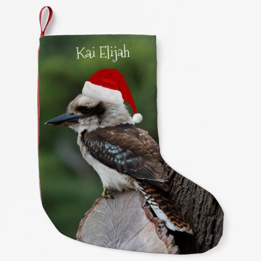 Kookaburra Bird Animal Red Weihnachtsmannmütze Chr Kleiner Weihnachtsstrumpf (Vorderseite)