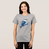 Kookaburra, blau und grau, Aussie-Vogel Tri-Blend Shirt (Vorderseite voll)