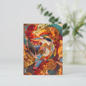 Kookaburra im Stile der Aborigine-Dot-Art Postkarte (Stehend Vorderseite)