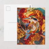 Kookaburra im Stile der Aborigine-Dot-Art Postkarte (Vorne/Hinten)