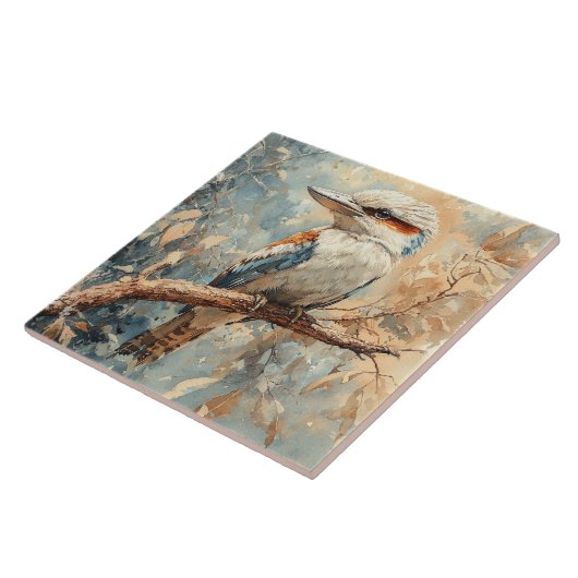 Kookaburra in a Tree Watercolor Fliese (Seite)