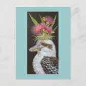 Kookaburra mit Eukalyptus-Postkarte Postkarte (Vorderseite)