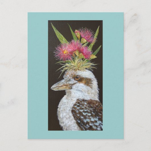 Kookaburra mit Eukalyptus-Postkarte Postkarte (Vorderseite)