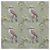 Kookaburra und blühender Eukalyptus, Stoff (Muster)