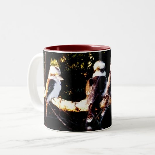 Kookaburra Vogel-Ansammlungs-Tasse Zweifarbige Tasse (Vorderseite Links)