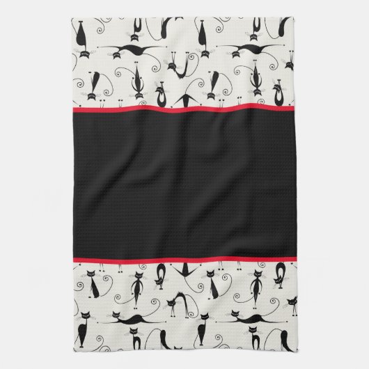 Kooky Black Cats Geschirrtuch (Vertikal)