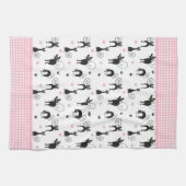 Kooky Black Cats und Pink Dots Küchentücher (Horizontal)