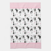 Kooky Black Cats und Pink Dots Küchentücher (Vertikal)