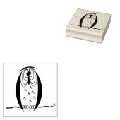 Kooky Cartoon Owl Square Holzkautschuk Briefmarke Gummistempel (Stempel)