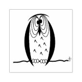 Kooky Cartoon Owl Square Holzkautschuk Briefmarke Gummistempel (Prägung)