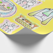 Kooky Cats and Odd Hogs Wrapping Paper Roll Geschenkpapier (Ecke)