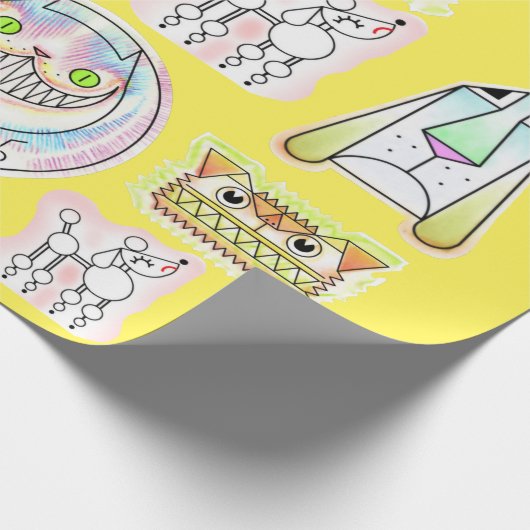 Kooky Cats and Odd Hogs Wrapping Paper Roll Geschenkpapier (Ecke)