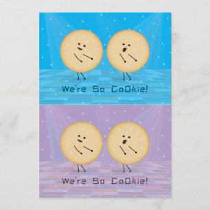 Kooky Cookies ausschneidbare Valentinskarten Blau  Dankeskarte