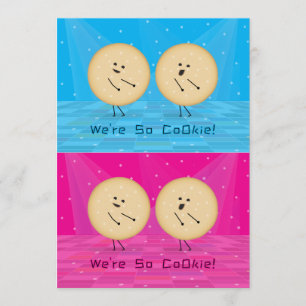 Kooky Cookies ausschneidbare Valentinskarten Blau, Dankeskarte