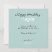 KOOKY ONE MIT AUGEN MONSTERS THEMA KINDERGEBURTSTA KARTE (Rückseite)