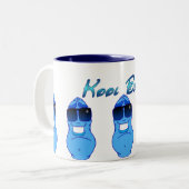 Kool Beenz Meisterstück großes Blau Zweifarbige Tasse (Vorderseite Links)