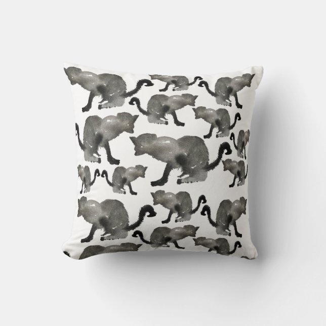 Kool Black Water Kitty Cat Kissen (Vorderseite)