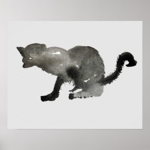 Kool Black Water Kitty Cat Poster