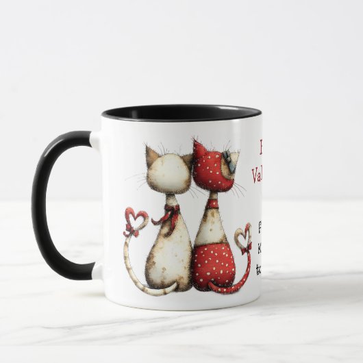 Kool Cat Cute Valentine's Day Tasse (Links)